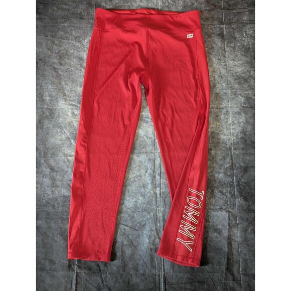 Tommy Hilfiger Sport Red Athletic Compression Leggings Logo Size XXL Athletic - Picture 1 of 5